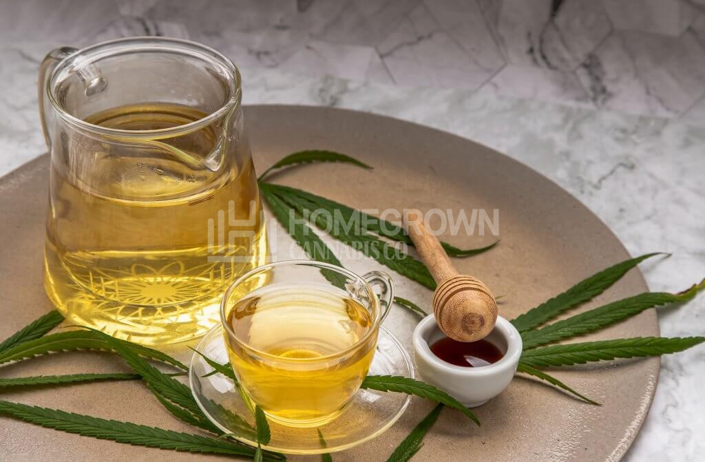 Cannabis-infused honey and tea