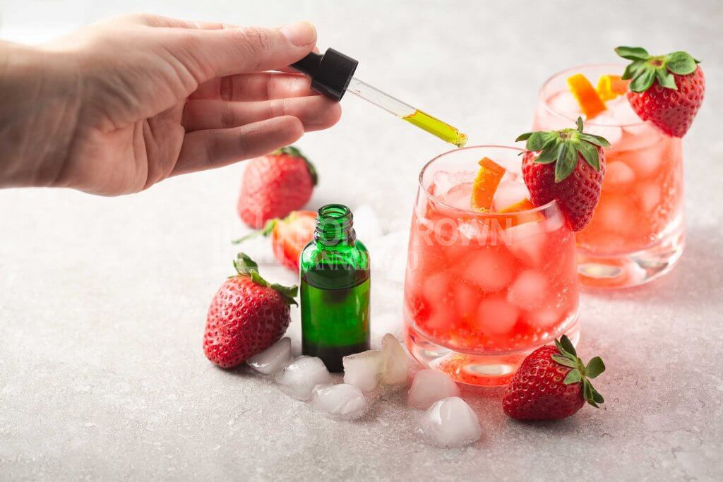 Cannabis strawberry cocktail with tequila