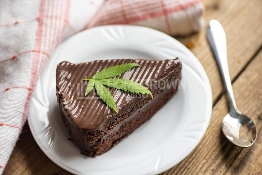 Chocolate cake with cannabis
